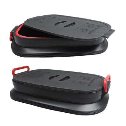 37L Car Collapsible Plastic Organizer Bin with Lid for Camping and Outdoor, Car Collapsible Organizer Bin