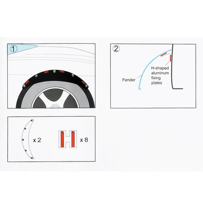 2 PCS 58cm Car Stickers Rubber Large Round Arc Strips Universal Fender Flares Wheel Eyebrow Decal Sticker Eyebrow Car-covers Black Striped Round Arc Strips, 58cm