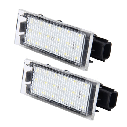 2 PCS License Plate Light with 18  SMD-3528 Lamps for Renault,2W 120LM,6000K, DC12V(White Light), For Renault