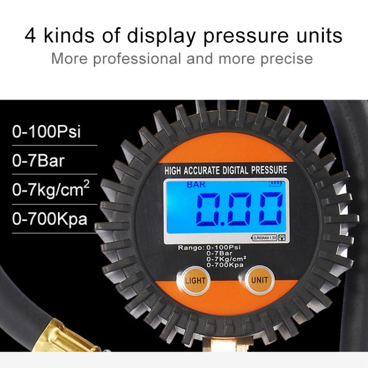 Car Digital LCD Display Tire Air Pressure Inflator Gauge Vehicle Tester Inflation Monitoring, Car Digital Display Tire Air Pressure