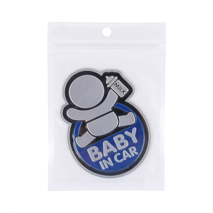 Baby in Car Happy Drinking Milk Infant Adoreable Style Car Free Sticker, Jumping