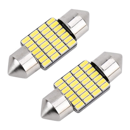 2 PCS 31mm DC12V / 1.2W / 6000K / 80LM 28LEDs SMD-3014 Car License Plate Light / Dome Light, with Decoder, 31mm