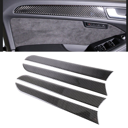 4 PCS Car Carbon Fiber Inner Door Panel Decorative Sticker for Audi A4L / A5 / Q5 2009-2016, Inner Door Panel