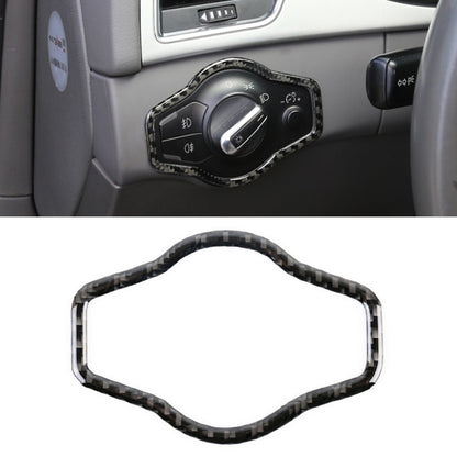 Car Carbon Fiber Headlight Switch Button Decorative Sticker for Audi A4L / A5 / Q5 2009-2016, Headlight Switch Button