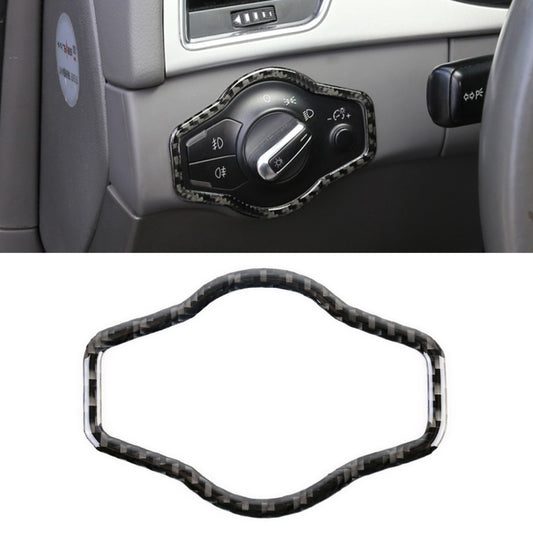 Car Carbon Fiber Headlight Switch Button Decorative Sticker for Audi A4L / A5 / Q5 2009-2016, Headlight Switch Button