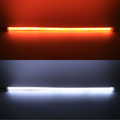 2 PCS 30cm DC12V 3.2W Ultra-thin Car Auto Double Colors Turn Lights / Running Lights (Turn Lights: Yellow Light; Running Lights: White Light), 30cm DC12V 3.2W