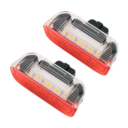 2 PCS LED Car DC 12V 1.6W Door Lights Lamps 18LEDs SMD-3528 Lamps for Volkswagen Golf 5 / 6, White Light + Red Light, For Volkswagen Golf