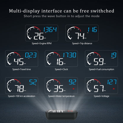 M10 3.5 inch Universal Car OBD2 HUD Vehicle-mounted Head Up Display, M10(Blue), M10(Yellow)
