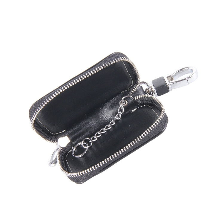 Universal Leather Flash Powder Texture Waist Hanging Zipper Wallets Key Holder Bag (No Include Key), Flash Powder Texture Black