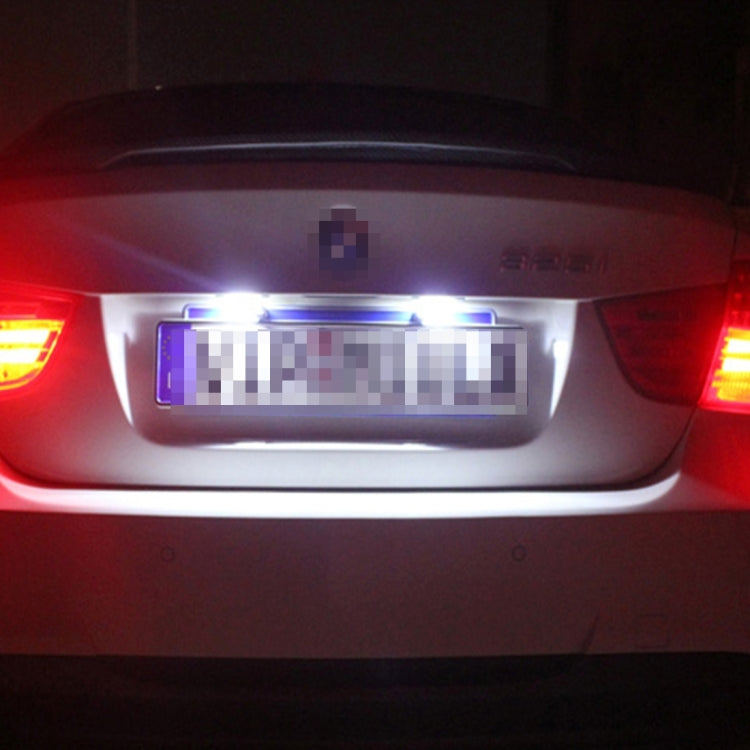 2 PCS License Plate Light with 18  SMD-3528 Lamps for Audi，2W 120LM, DC12V (White Light), For Audi  with 18 SMD-3528 Lamps