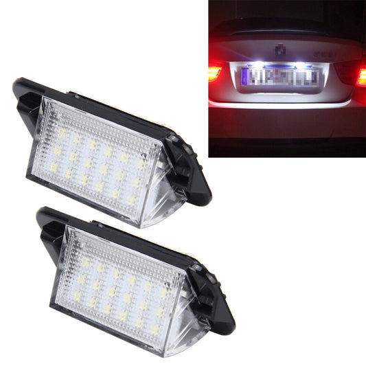 2 PCS License Plate Light with 18  SMD-3528 Lamps for BMW E36(1992-1998)，2W 120LM,6000K, DC12V (White Light), For BMW E36