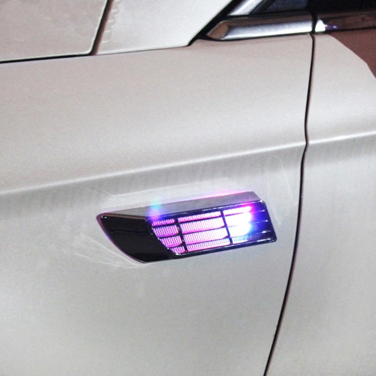 2 PCS Car Body Side Solar Decorative Colorful Strobe Warning Outlet Light, Colorful Strobe Warning Light