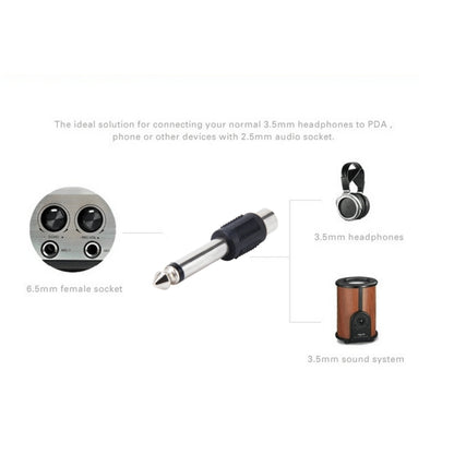 6.35mm to RCA Male to Female Plug Stereo Audio Adapter, 6.35mm Male to RCA Female