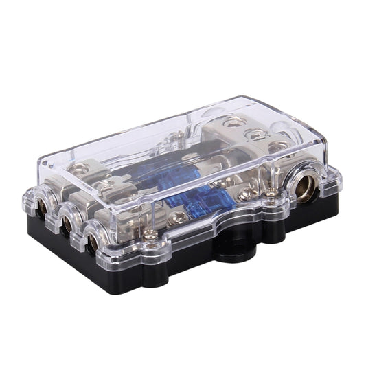 Car Auto 60A 1 in 3 Ways Glass Fuse Holder Blade Fuse Holder for Car Audio Amplifier, 1 in 3