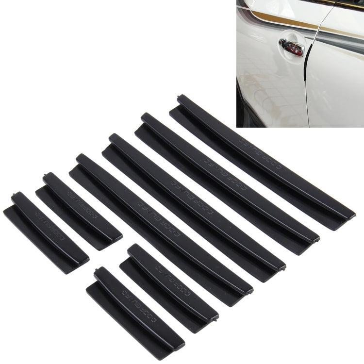 FR JG-031 8 PCS Rubber Car Side Door Edge Protection Guards Cover Trims Stickers, White, Black, Transparent