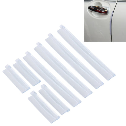 FR JG-031 8 PCS Rubber Car Side Door Edge Protection Guards Cover Trims Stickers, White, Black, Transparent