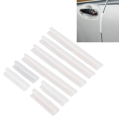 FR JG-031 8 PCS Rubber Car Side Door Edge Protection Guards Cover Trims Stickers, White, Black, Transparent