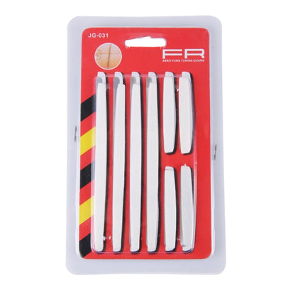 FR JG-031 8 PCS Rubber Car Side Door Edge Protection Guards Cover Trims Stickers, White, Black, Transparent