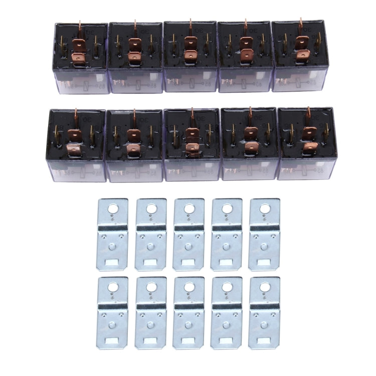 10 PCS JD-1914 80 AMP 12V Waterproof Car Auto Five Plugs Relay, 80A