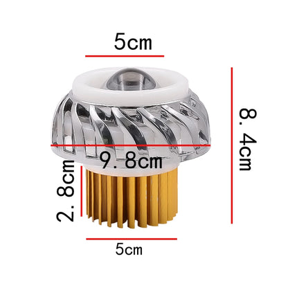 Motorcycle 30W DC 12V-85V LED Headlight Lens Built-in Whirlwind Double Aperture Angle Eyes + Devil Eye, Red Light (Whirlwind), Blue Light (Whirlwind)