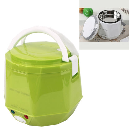 OUSHIBA Car Auto C3 Mini Multi-function Rice Cooker 12V 1.3L Volume for Rice Soup Noodles Vegetable Dessert, Green, White
