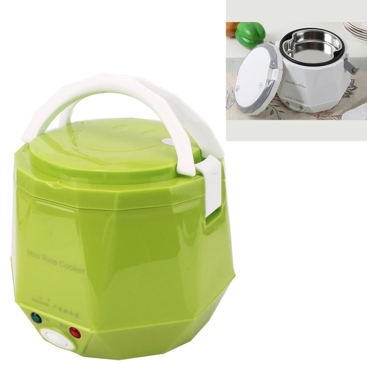 OUSHIBA Car Auto C3 Mini Multi-function Rice Cooker 12V 1.3L Volume for Rice Soup Noodles Vegetable Dessert, White, Green