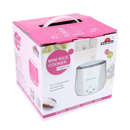 OUSHIBA Car Auto C3 Mini Multi-function Rice Cooker 12V 1.3L Volume for Rice Soup Noodles Vegetable Dessert, Green, White