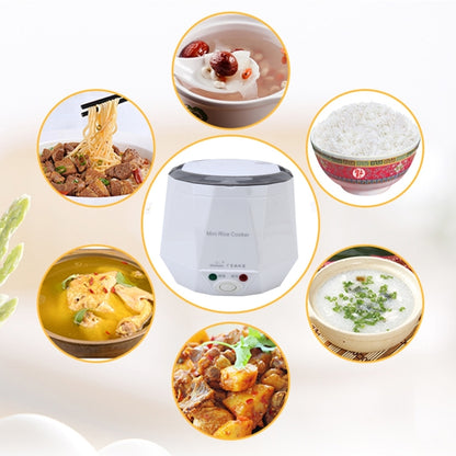 OUSHIBA Car Auto C3 Mini Multi-function Rice Cooker 12V 1.3L Volume for Rice Soup Noodles Vegetable Dessert, Green, White