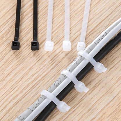 500pcs /Pack 4mm*300mm Nylon Cable Ties, 4mm*300mm Black