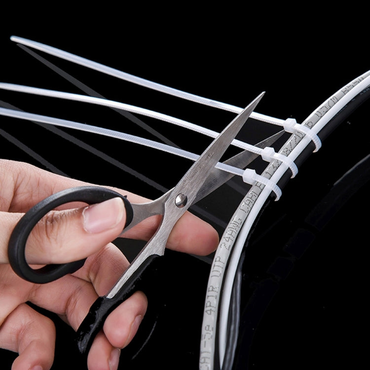 500pcs /Pack 4mm*300mm Nylon Cable Ties, 4mm*300mm Black