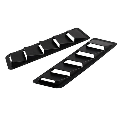 2 PCS Universal Car Air Intake Scoop Bonnet Hood Vent Louver Cooling Panel Trim Set, Black