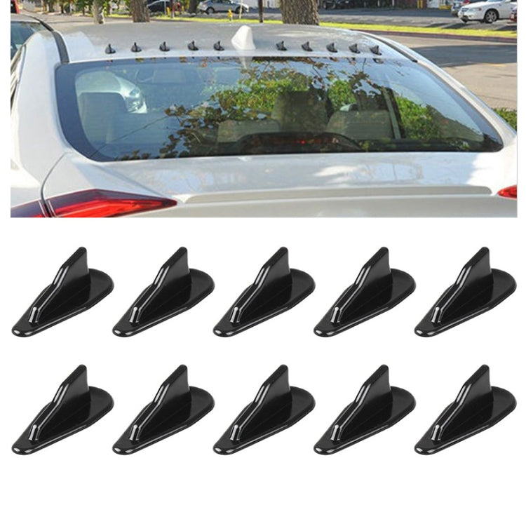 10 PCS Universal Car Black Shark Fin Diffuser Vortex Generator Roof Spoiler, Black
