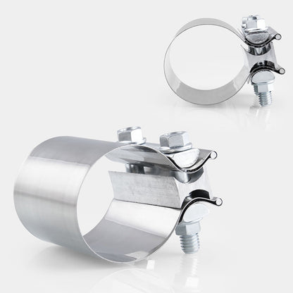 2.5 inch 63mm Car Turbo Exhaust Downpipe Stainless Steel Lap Joint Band Clamp, 2.5 inch