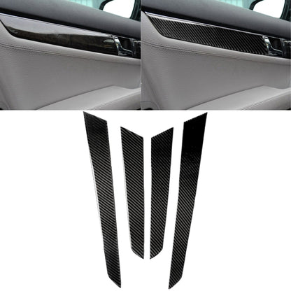 4 PCS Car Carbon Fiber Inner Door Panel Decorative Sticker for Mercedes-Benz W204 2007-2013, Inner Door Panel