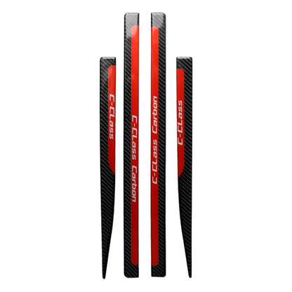 4 PCS Car Carbon Fiber Threshold Decorative Sticker for Mercedes-Benz W204 C Class 2007-2013, Threshold