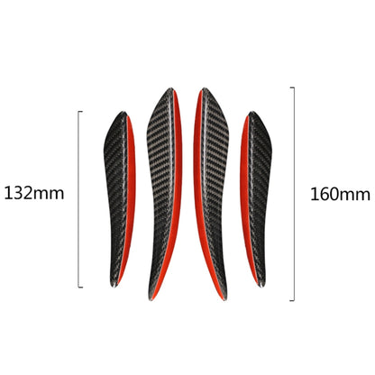 4 PCS Universal Car Carbon Fiber Front Air Knife Decorative Sticker, 4 in 1 Front Air Knife