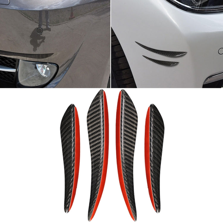 4 PCS Universal Car Carbon Fiber Front Air Knife Decorative Sticker, 4 in 1 Front Air Knife