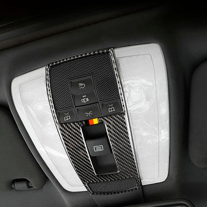 Car German Flag Carbon Fiber Reading Lamp Frame Decorative Sticker for Mercedes-Benz W204 2007-2013 / W212 2010-2012, Reading Lamp Frame (German Flag)