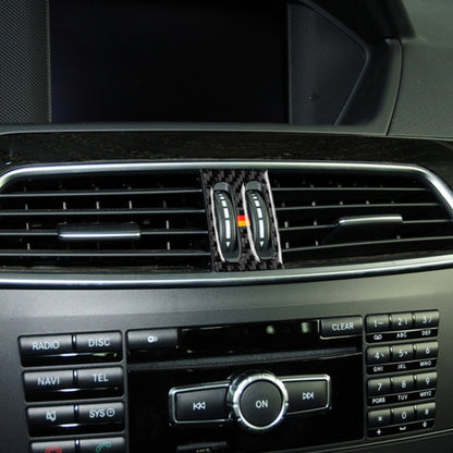 Car German Flag Carbon Fiber Intermediate Air Outlet Panel Decorative Sticker for Mercedes-Benz W204 2011-2013, Intermediate Air Outlet (German Flag)