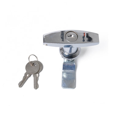 T Shape Handle Paddle Entry Door Latch & Keys Tool Box Lock for Trailer / Yacht / Truck, T Shape Handle (Silver)