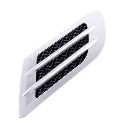 2 PCS Euro Style Plastic Decorative Air Flow Intake Turbo Bonnet Hood Side Vent Grille Cover With Self-adhesive Sticker