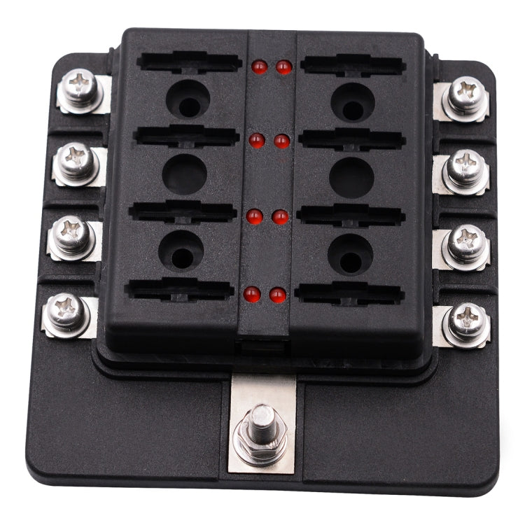1 in 8 Out Fuse Box Screw Terminal Section Fuse Holder Kits with LED Warning Indicator for Auto Car Truck Boat, 1 in 8 Out (Screw Terminal Section)