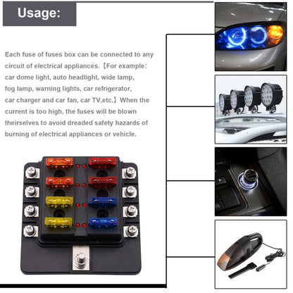 1 in 8 Out Fuse Box Screw Terminal Section Fuse Holder Kits with LED Warning Indicator for Auto Car Truck Boat, 1 in 8 Out (Screw Terminal Section)