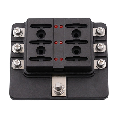 1 in 6 Out 6 Way Circuit Fuse Box Screw Terminal Section Fuse Holder Kits with LED Warning Indicator for Auto Car Truck Boat, 1 in 6 Out (Screw Terminal Section)