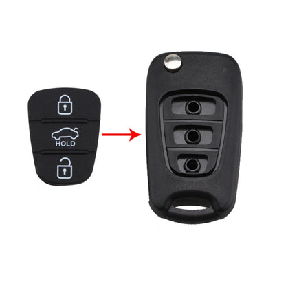 Replacement 3 Buttons Silicone Pad for Hyundai / Kia Car Key Shell, without Battery, For Hyundai / Kia 3 Buttons with Word