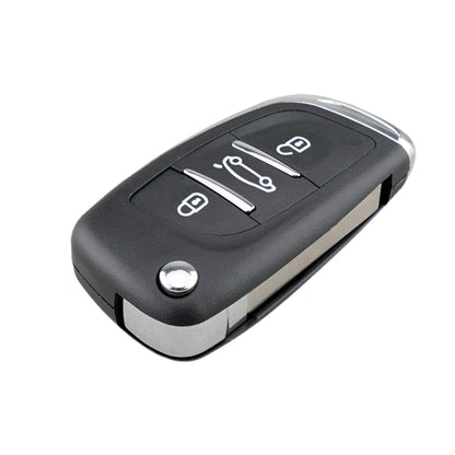 For PEUGEOT Car Keys Replacement 3 Buttons Car Key Case with Grooved and Holder, 3 Buttons with Grooved