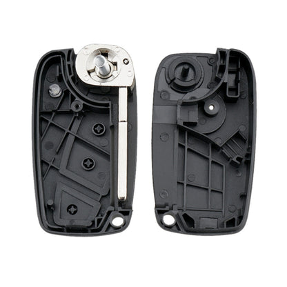 For FIAT Car Keys Replacement 3 Buttons Car Key Case with Side Battery Holder, Black, Blue