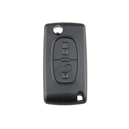 For PEUGEOT Car Keys Replacement 2 Buttons Square Car Key Case with Grooved and Holder, 2 Buttons Square with Grooved
