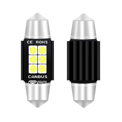 2 PCS 36mm DC12V-24V 3W 6000K 660LM 6LEDs SMD-3030 Car Reading Lamp / License Plate Light, 36mm (3W)
