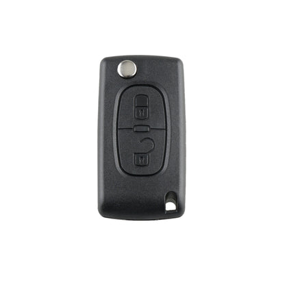For PEUGEOT 2 Buttons ASK Signal Intelligent Remote Control Car Key with Integrated Chip & Battery & Holder, without Grooved, Frequency: 433MHz, 2 Buttons without Grooved